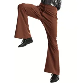 Adult 70s Disco Flare Pants - Brown