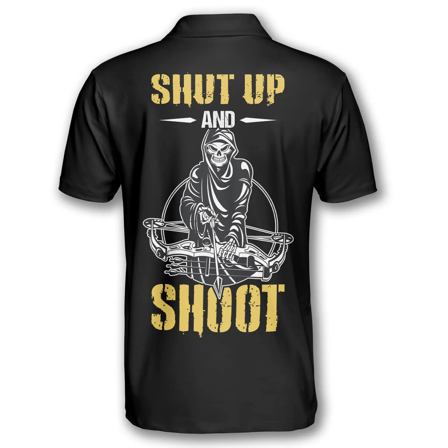 Archery Skull Shut Up and Shoot Custom Archery Shirts for Men, Idea Gift for Archery Lover