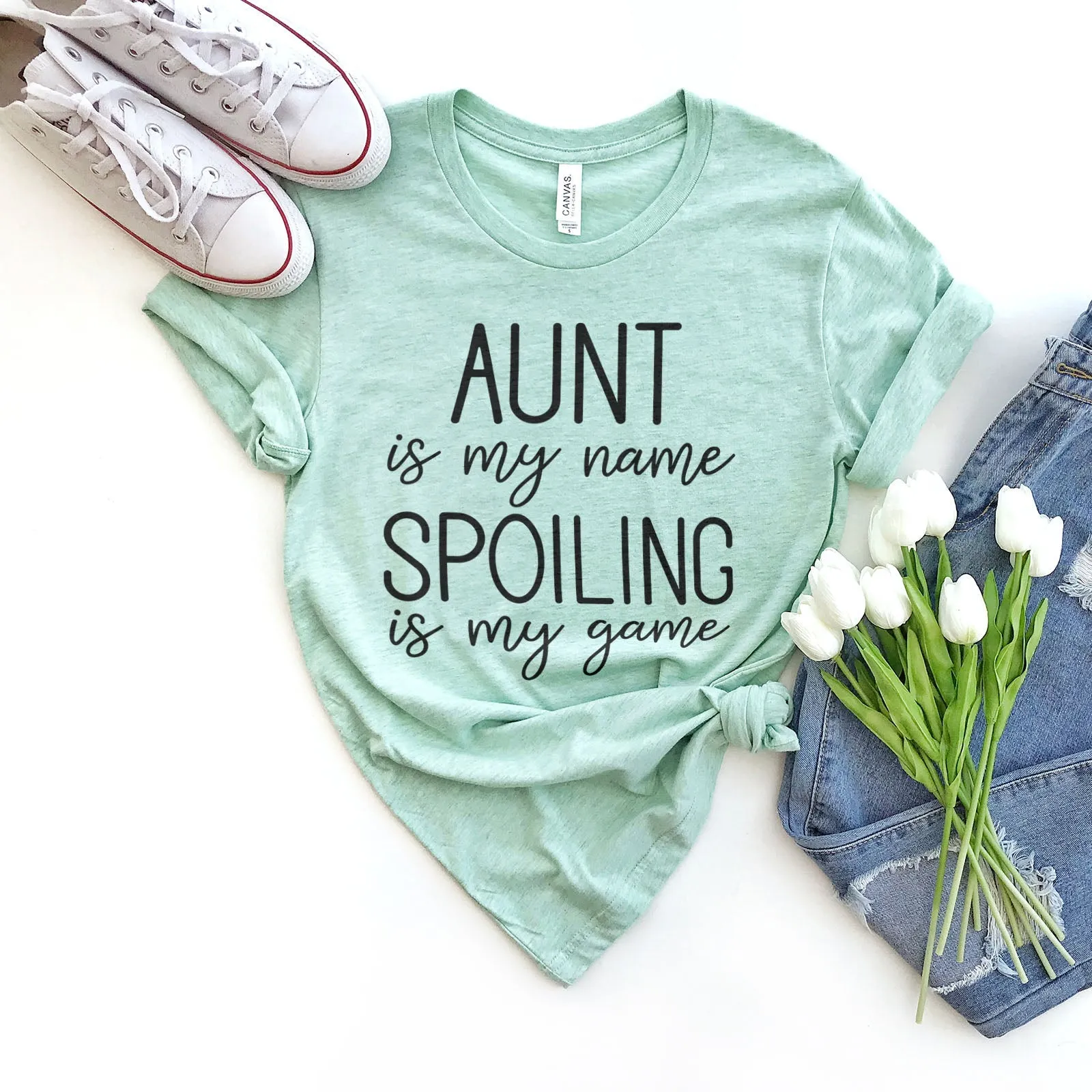 Aunt Is My Name Spoiling Is My Game Shirts For Women - Christian Shirts for Women - Religious Tee Shirts