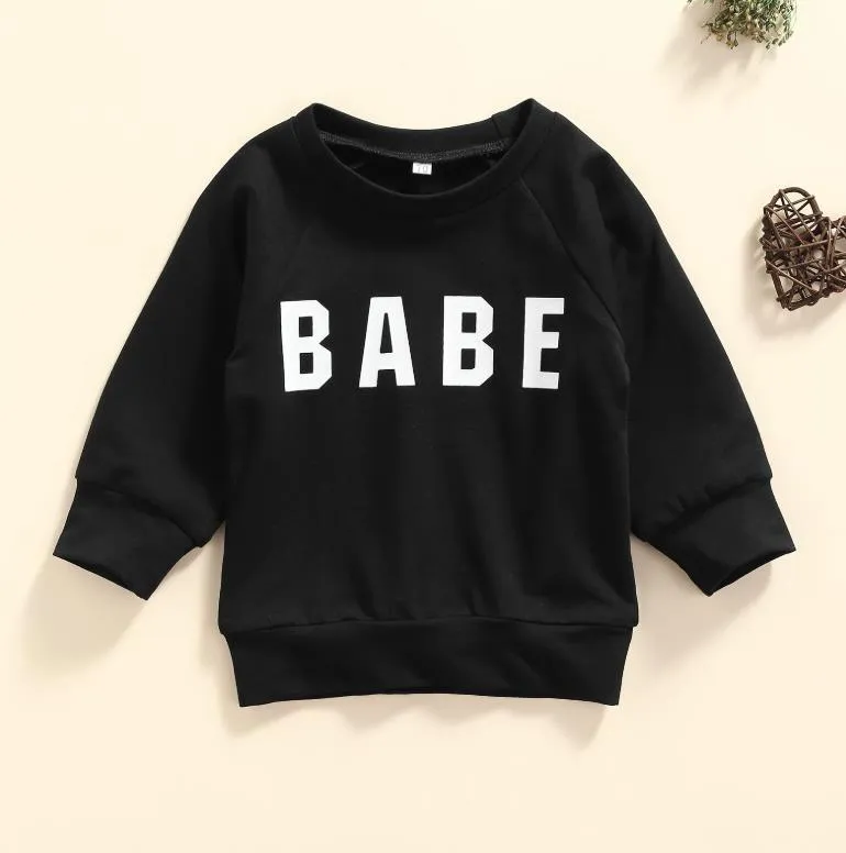 Baby Boys Girls Sweatshirt Tops 0-3Y Letter Printed Long Sleeve Pullover