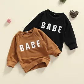 Baby Boys Girls Sweatshirt Tops 0-3Y Letter Printed Long Sleeve Pullover