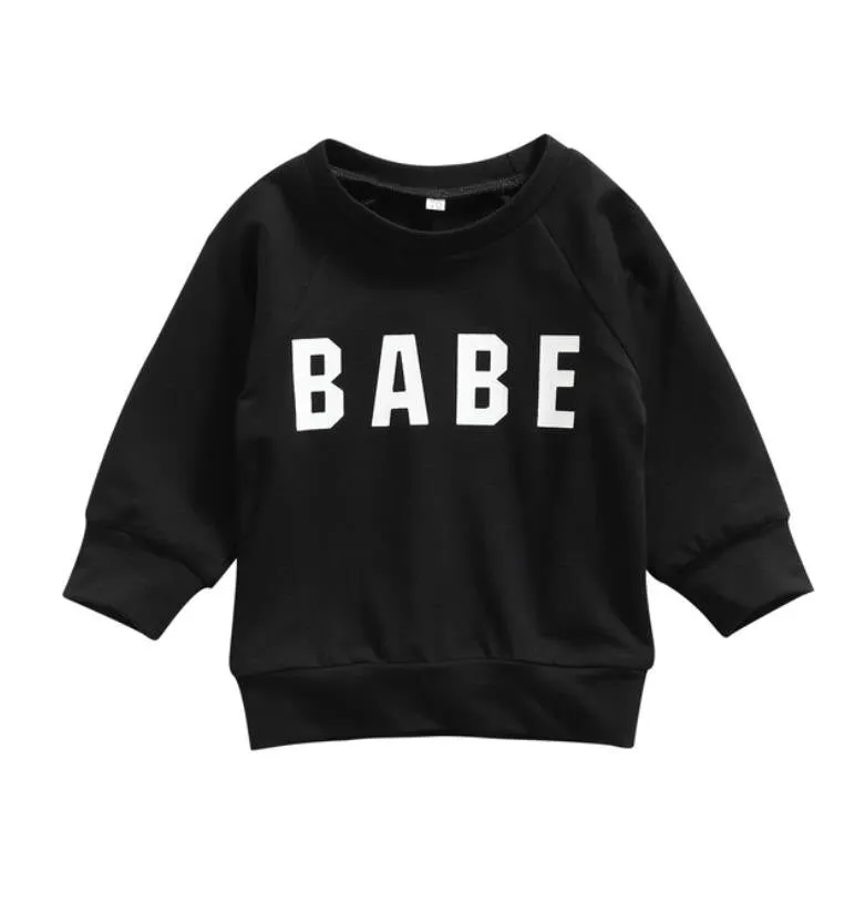 Baby Boys Girls Sweatshirt Tops 0-3Y Letter Printed Long Sleeve Pullover