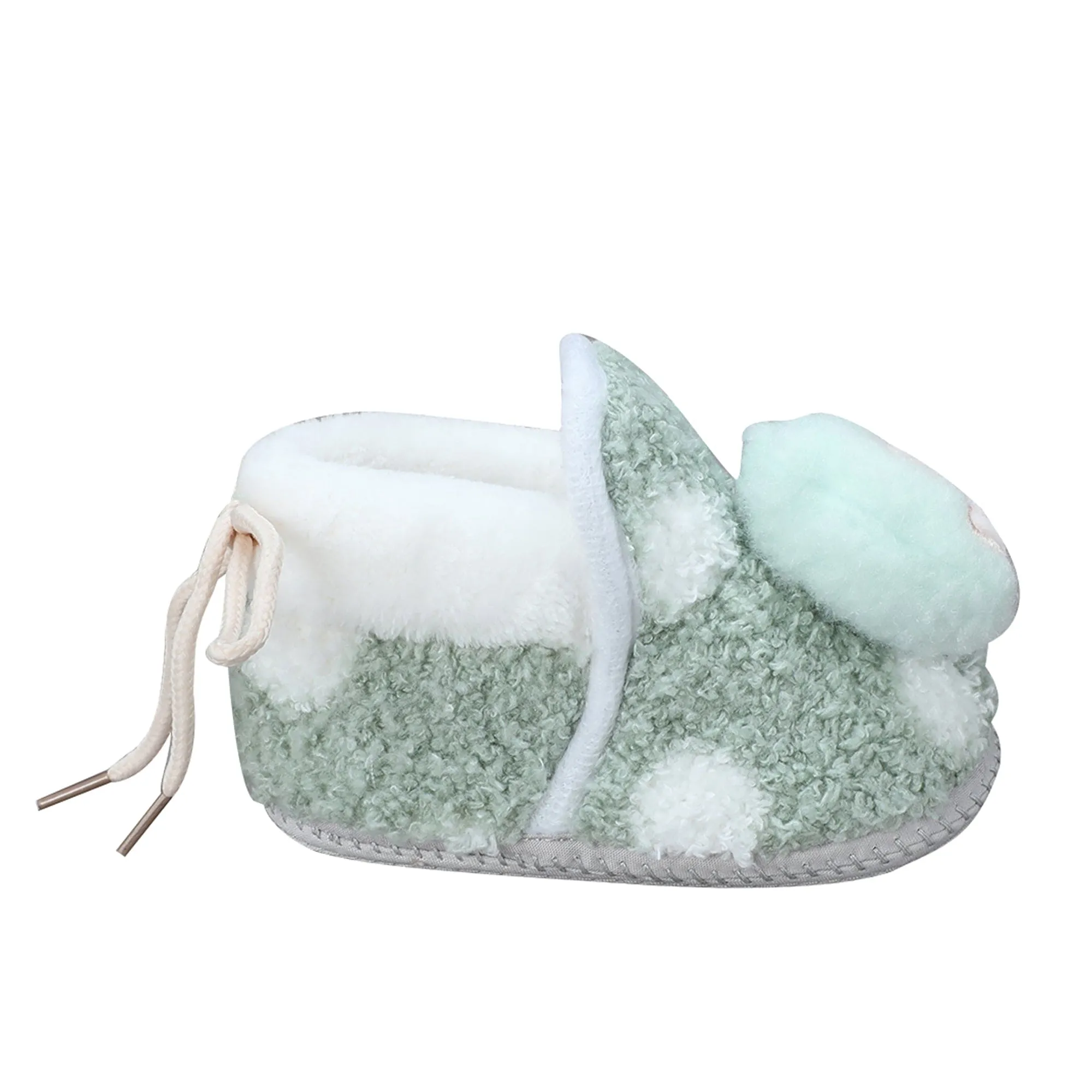 Baby Moo 3D Squirrel Soft Slip-On Anti-Skid Plush Warm Booties - Green