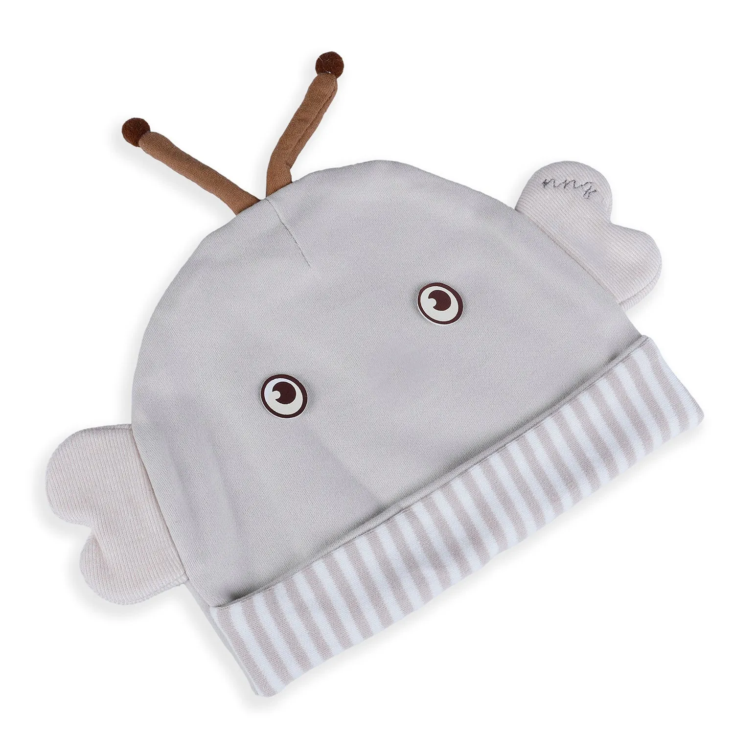 Baby Moo Cartoon Face 3D Ear Cap - Grey