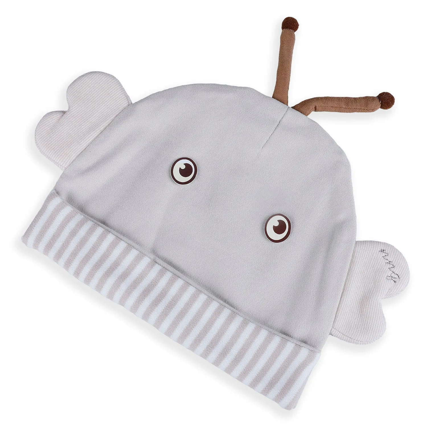 Baby Moo Cartoon Face 3D Ear Cap - Grey