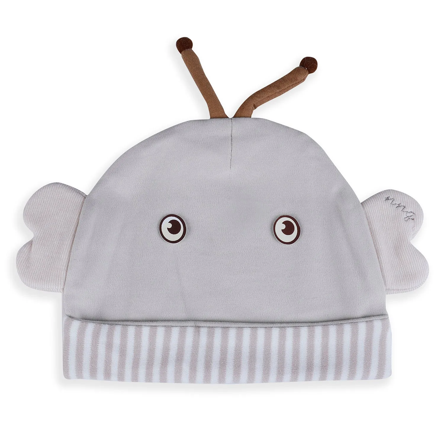 Baby Moo Cartoon Face 3D Ear Cap - Grey