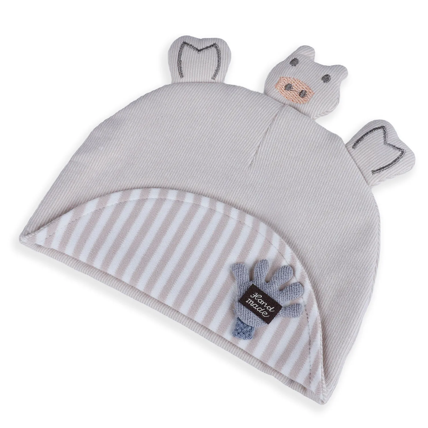 Baby Moo Cute Turtle Toddlers Cotton Cap - Beige