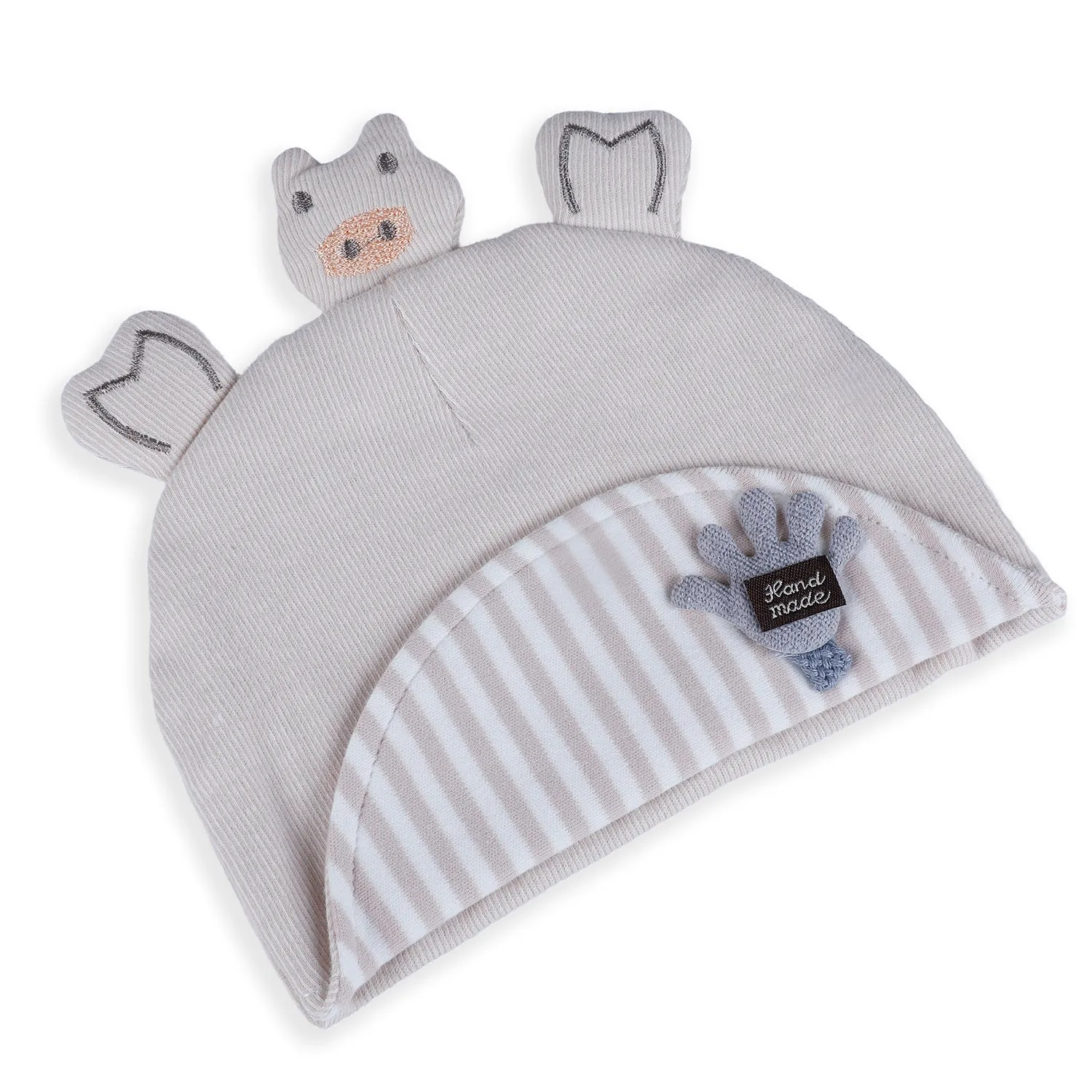 Baby Moo Cute Turtle Toddlers Cotton Cap - Beige