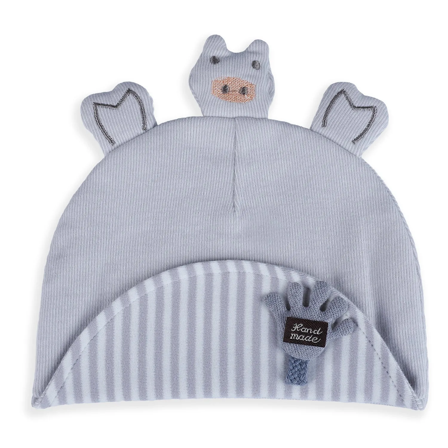 Baby Moo Cute Turtle Toddlers Cotton Cap - Grey