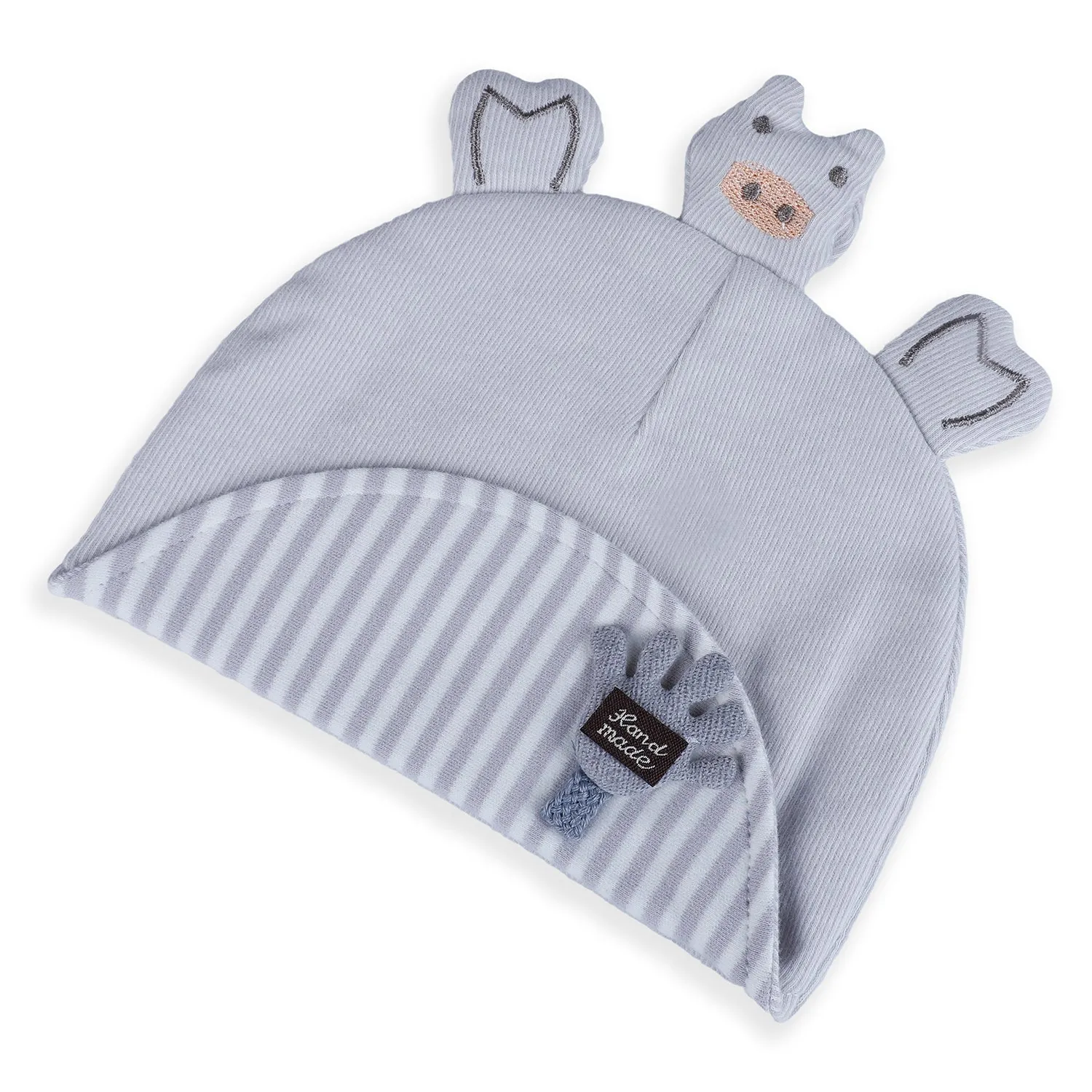 Baby Moo Cute Turtle Toddlers Cotton Cap - Grey