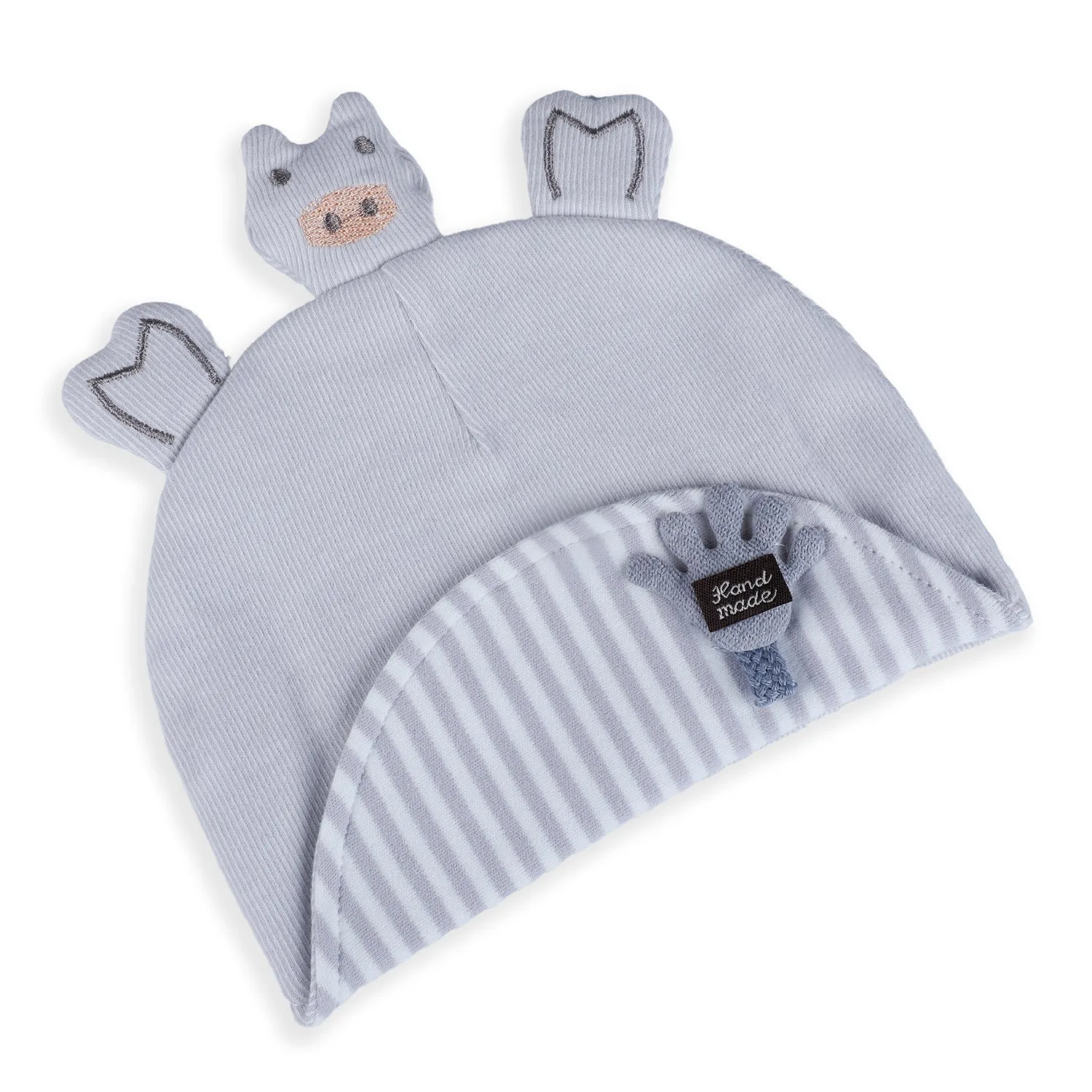 Baby Moo Cute Turtle Toddlers Cotton Cap - Grey