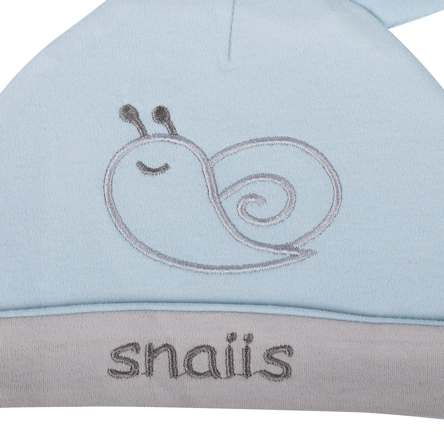 Baby Moo Lazy Snail Organic Soft Cotton Cap - Blue