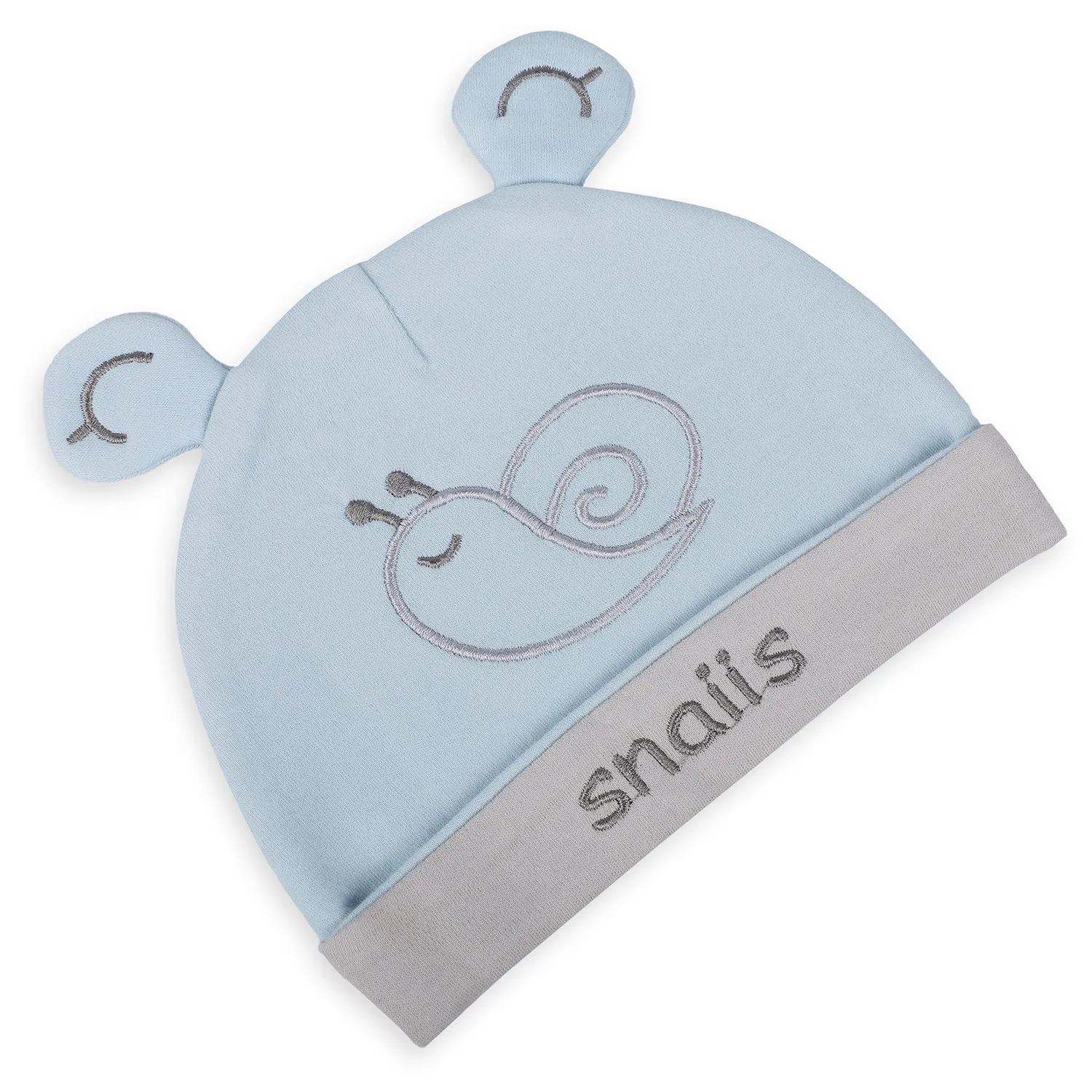 Baby Moo Lazy Snail Organic Soft Cotton Cap - Blue