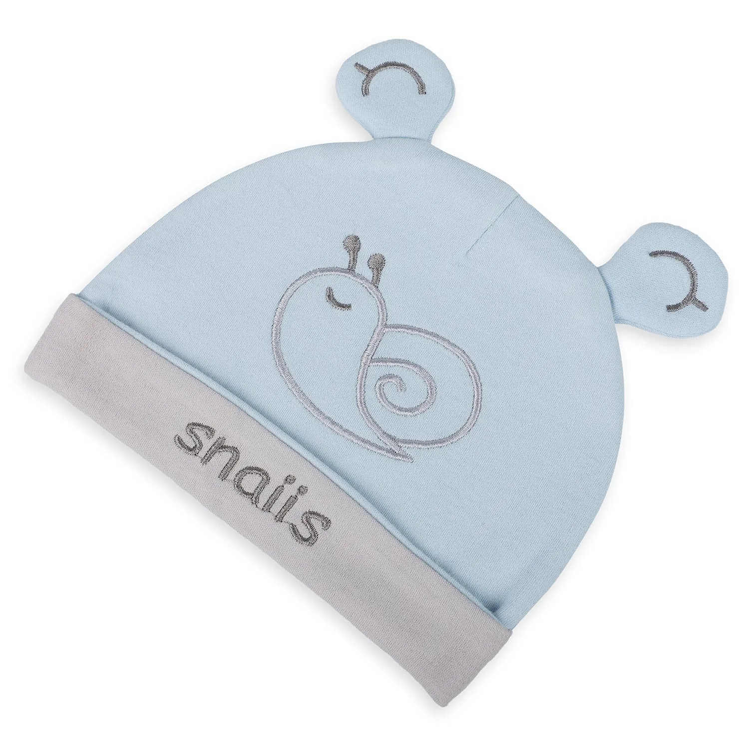 Baby Moo Lazy Snail Organic Soft Cotton Cap - Blue