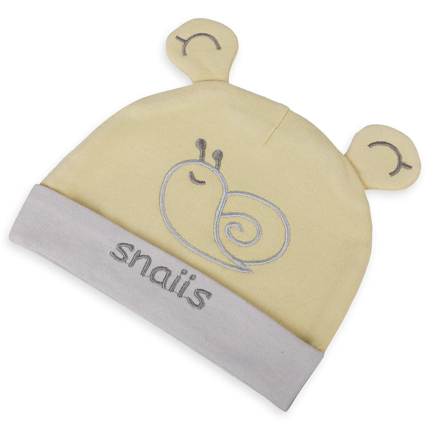 Baby Moo Lazy Snail Organic Soft Cotton Cap - Yellow