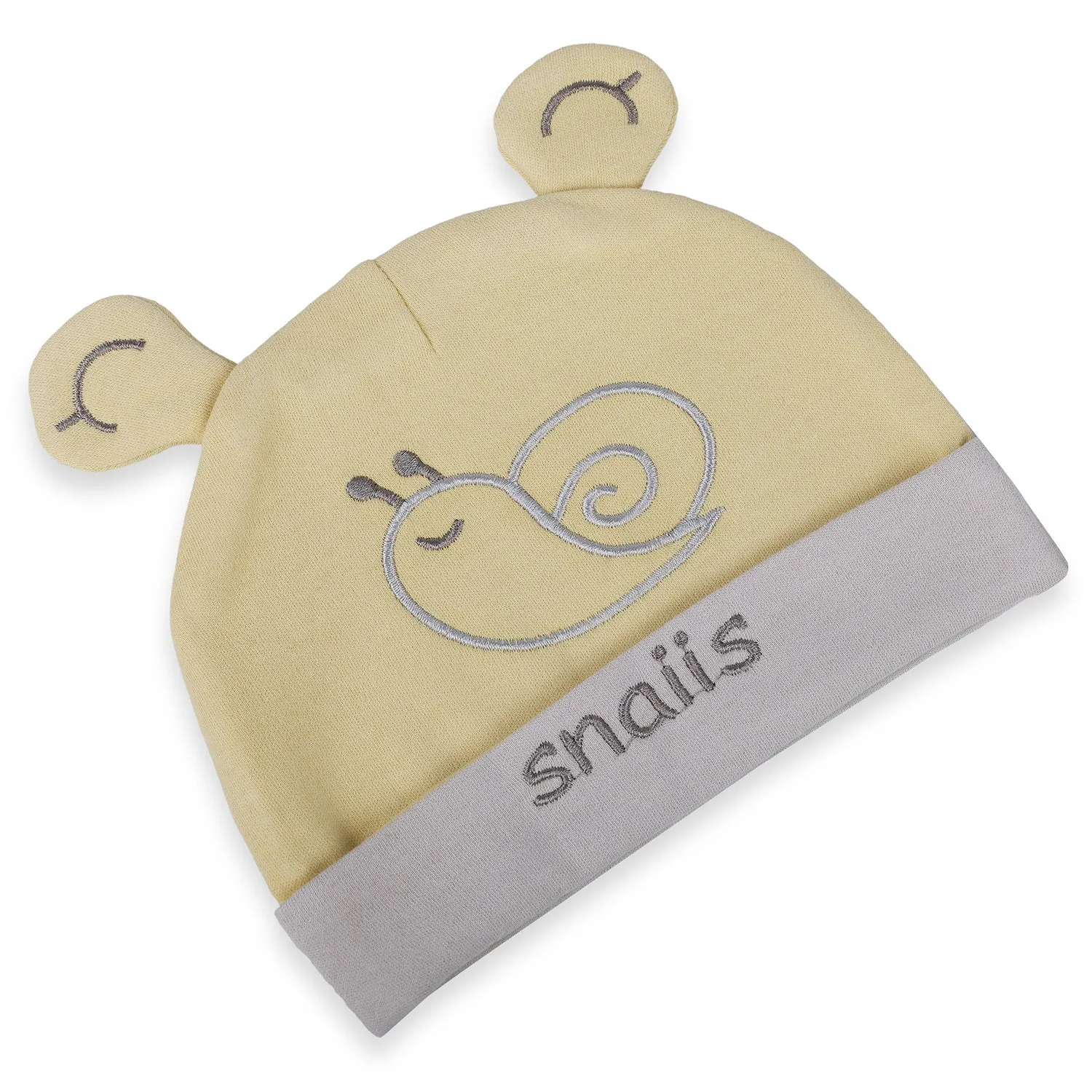 Baby Moo Lazy Snail Organic Soft Cotton Cap - Yellow