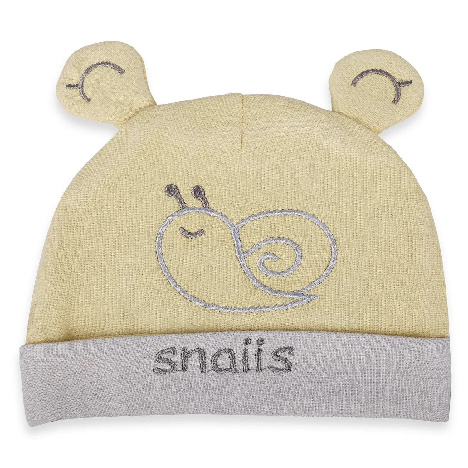 Baby Moo Lazy Snail Organic Soft Cotton Cap - Yellow