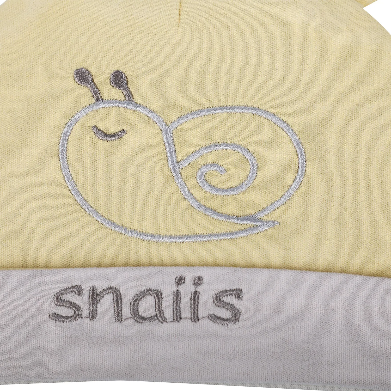 Baby Moo Lazy Snail Organic Soft Cotton Cap - Yellow