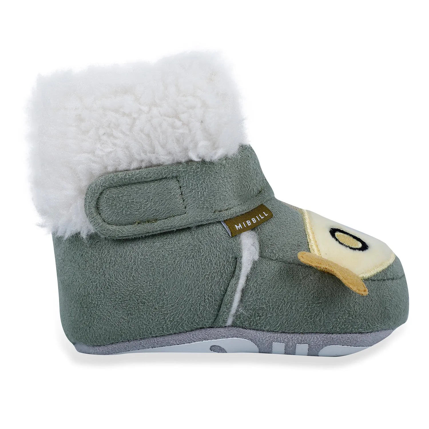 Baby Moo Submarine Velcro Warm Furry Booties - Green