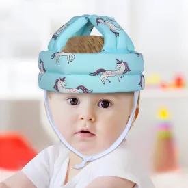 Baby Moo Unicorn Head Protection Adjustable Cushioned Safety Helmet - Turquoise