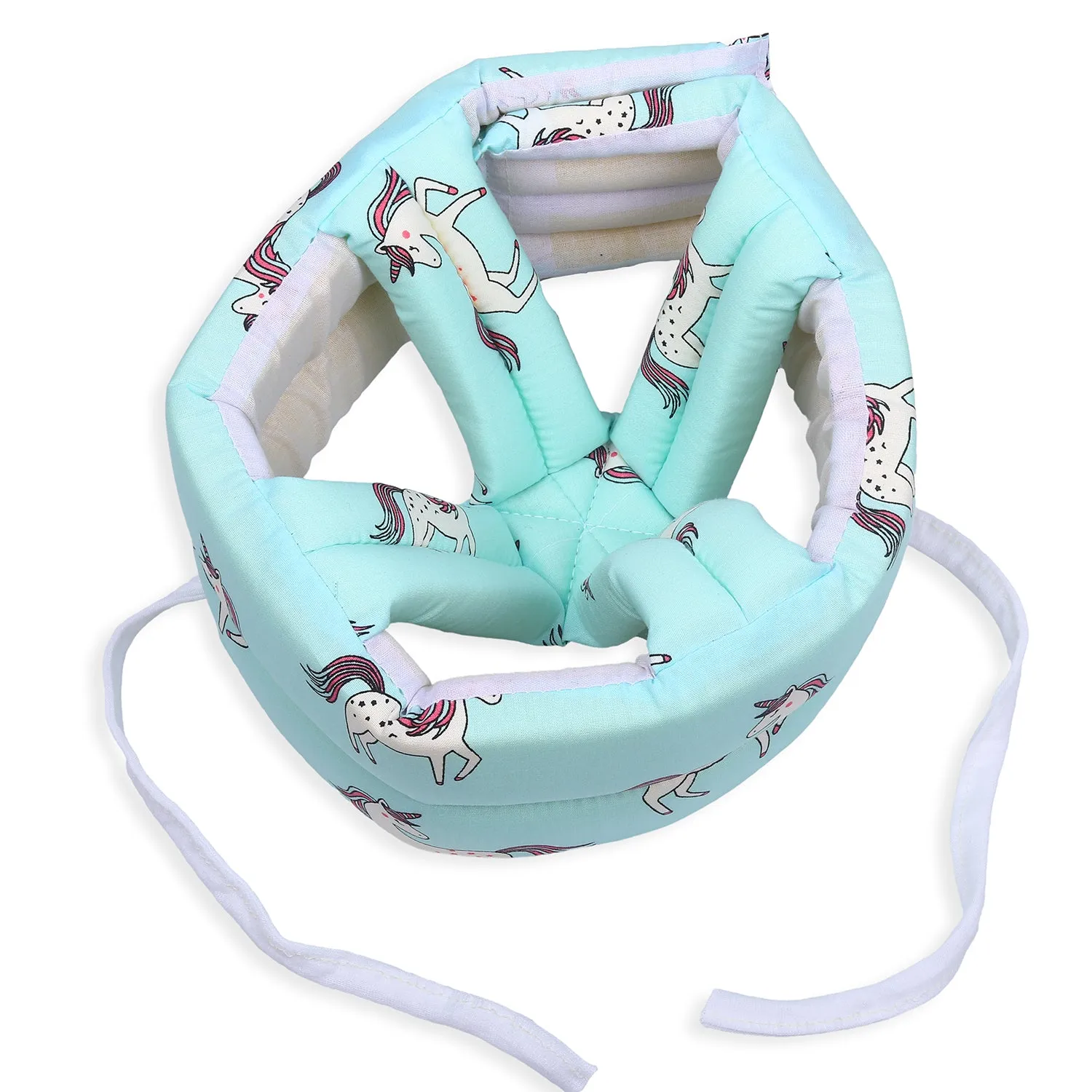 Baby Moo Unicorn Head Protection Adjustable Cushioned Safety Helmet - Turquoise