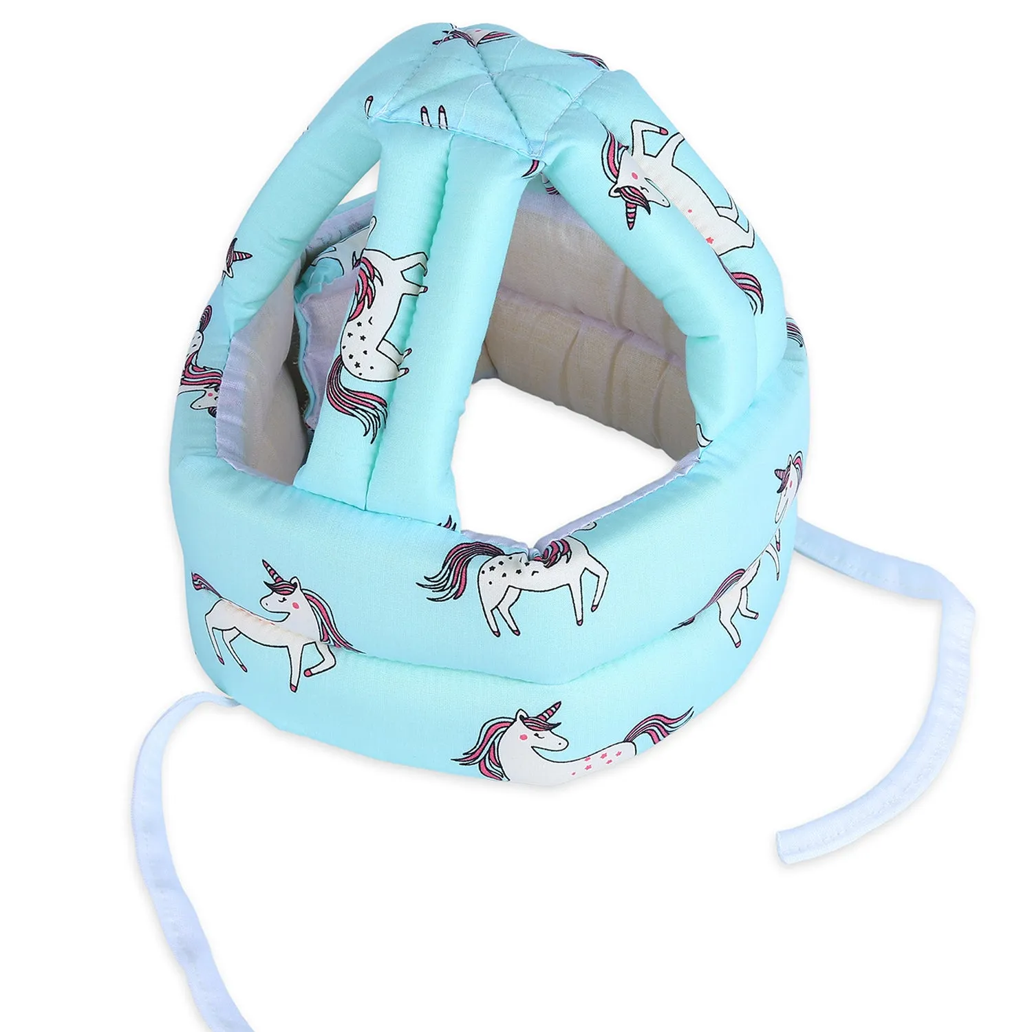 Baby Moo Unicorn Head Protection Adjustable Cushioned Safety Helmet - Turquoise