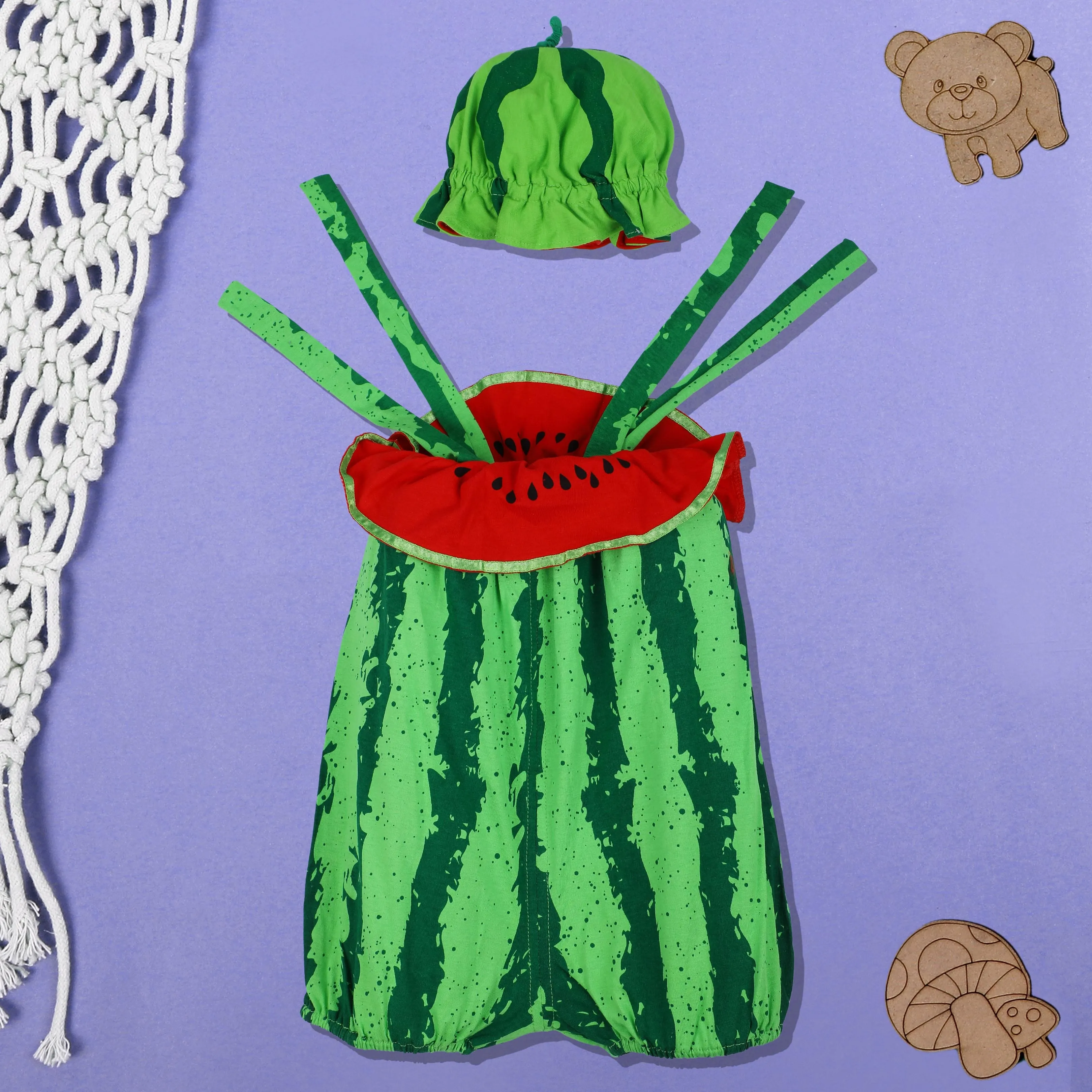 Baby Moo Watermelon Costume Cocomelon Theme Fancy Dress - Green