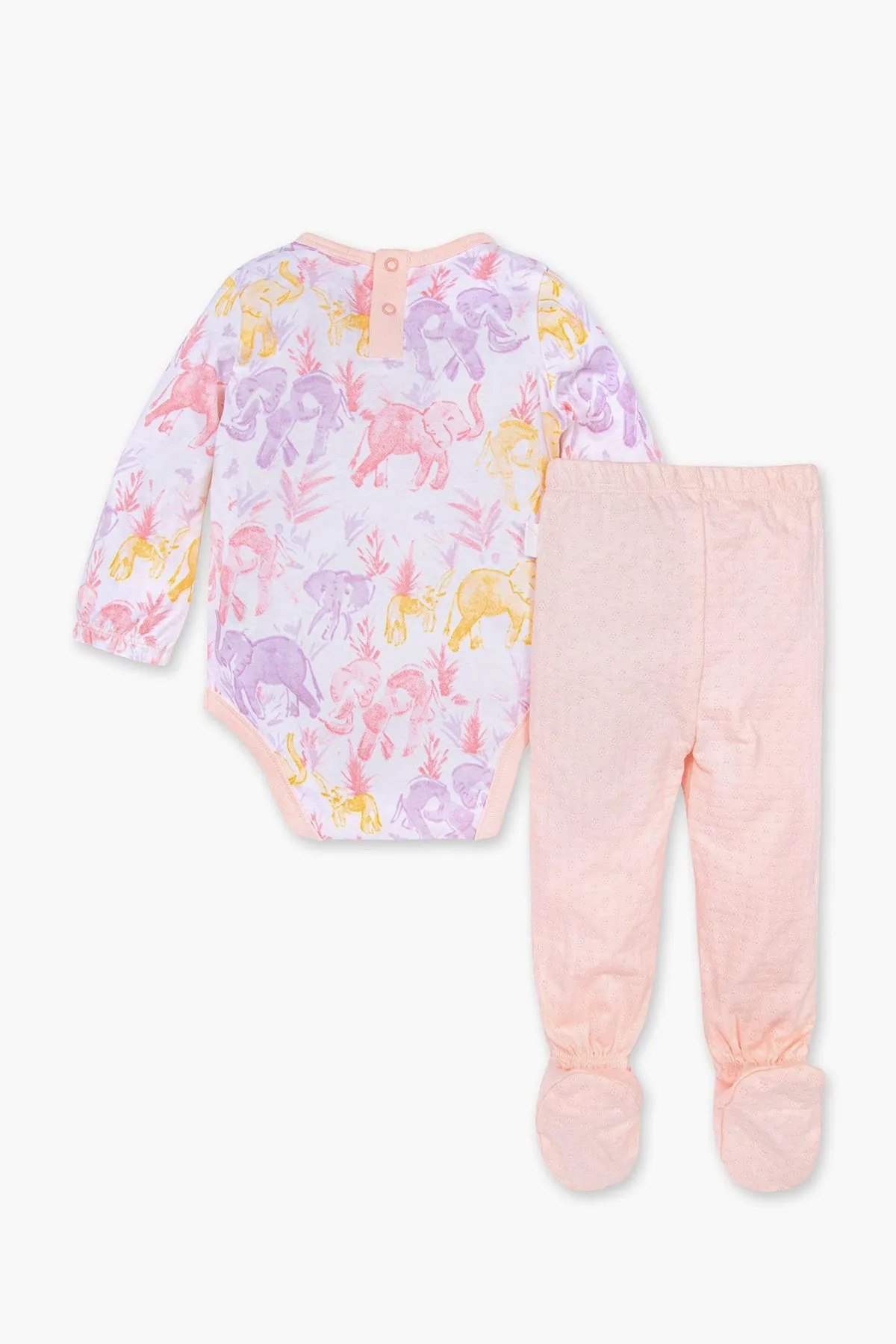 Baby Onesie Burt's Bees Ello Elephant 2-Piece Girls Set