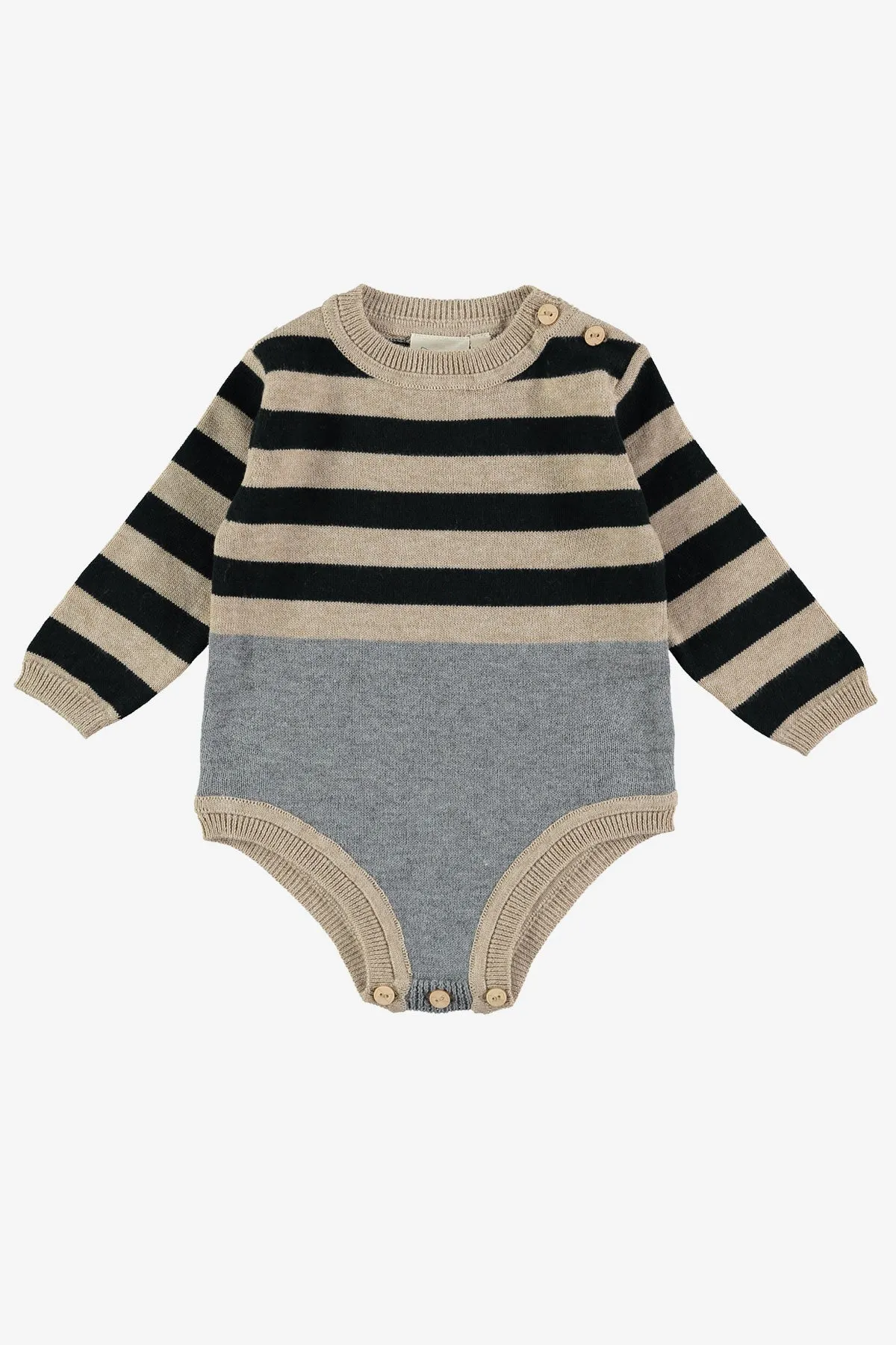 Baby Onesie Mini Sibling Knit - Oatmeal