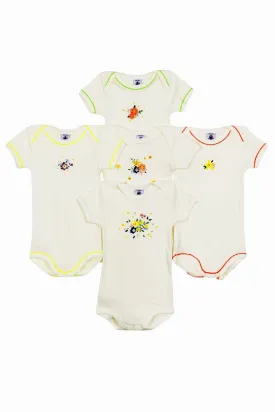 Baby Onesie Petit Bateau 5-Pack - Florals (Size 3M left)