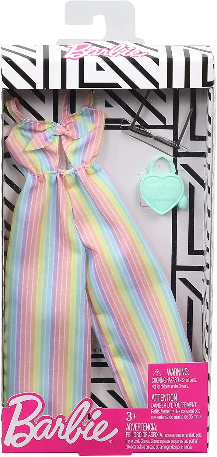 Barbie Clothes Rainbow Striped Jumpsuit