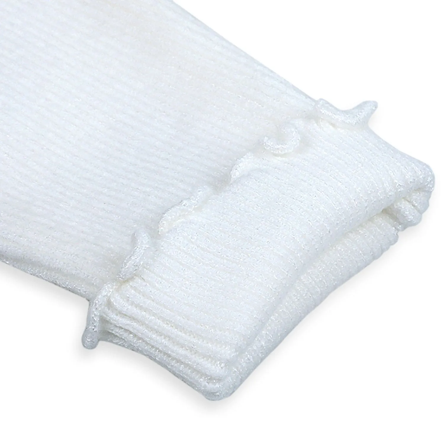 Basic Ribbed Premium Full Sleeves Knitted Kids Sweater - White