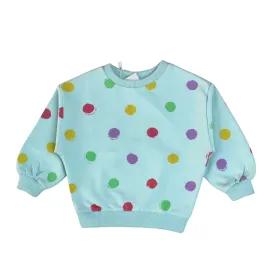 Blue multi polka dots sweat shirt