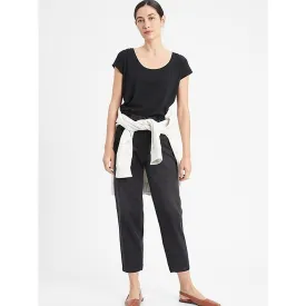 BR High Rise Black Barrel Jeans