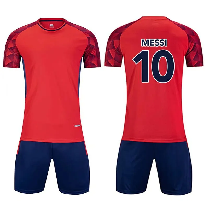 Children Football Jerseys Boys girl Soccer Sets Short Sleeve Football Uniforms Kids Soccer Tracksuit Team sports shirt