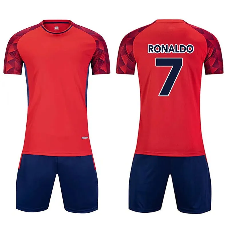 Children Football Jerseys Boys girl Soccer Sets Short Sleeve Football Uniforms Kids Soccer Tracksuit Team sports shirt