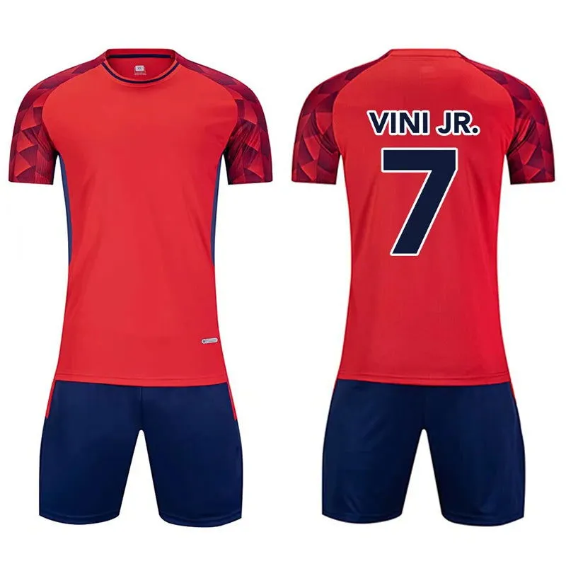 Children Football Jerseys Boys girl Soccer Sets Short Sleeve Football Uniforms Kids Soccer Tracksuit Team sports shirt