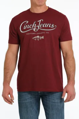 Cinch Mens Western Apparel Tee - Heather Burgandy - MTT1690552