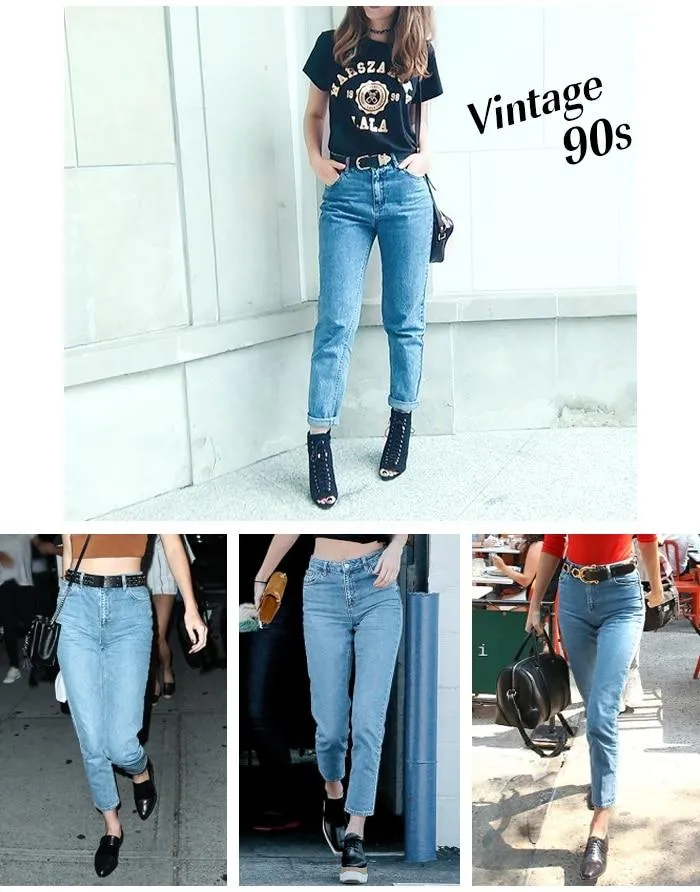 Cotton Vintage High Waist Mom Straight Jean