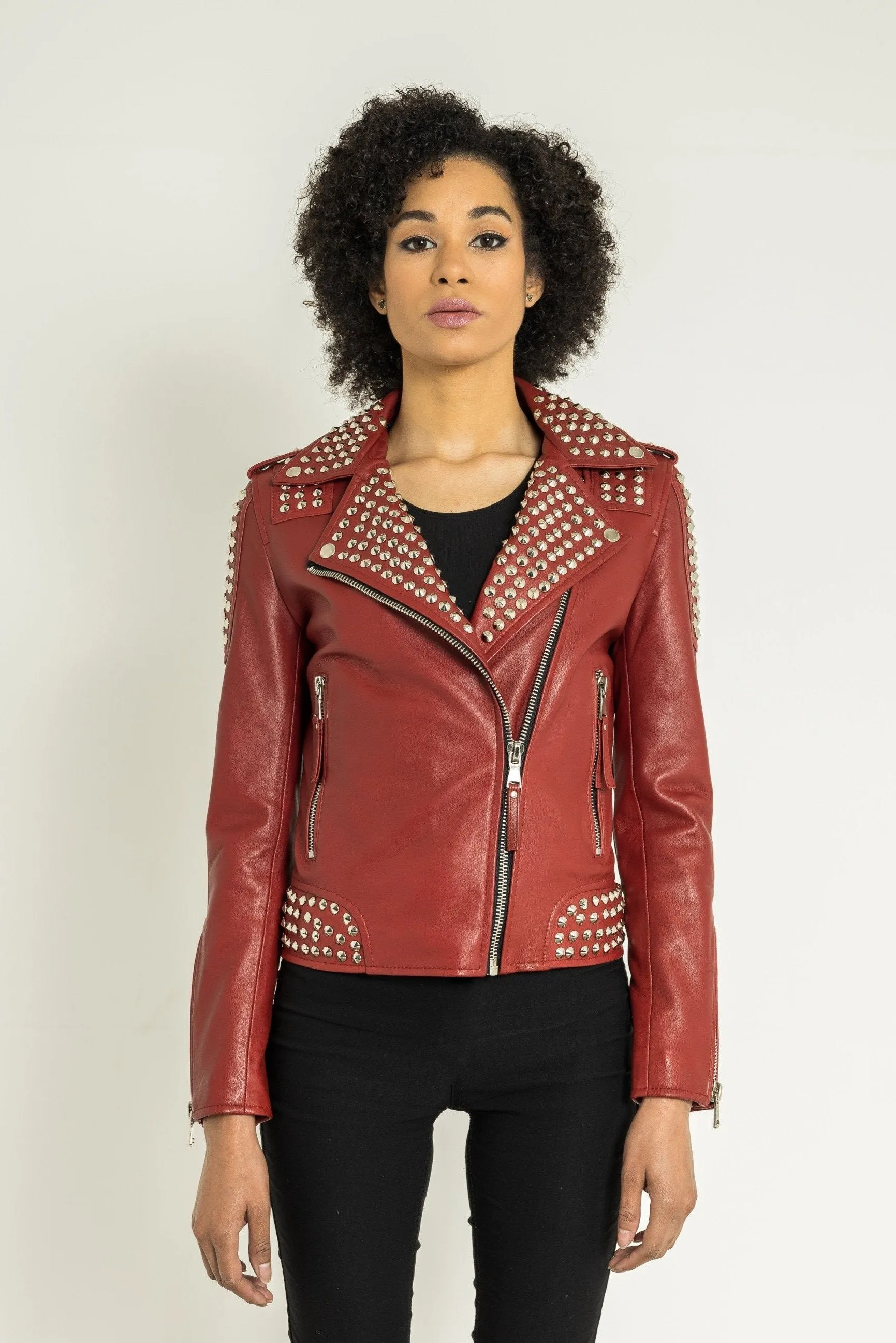 CRYSTAL Biker Studs | Rouge