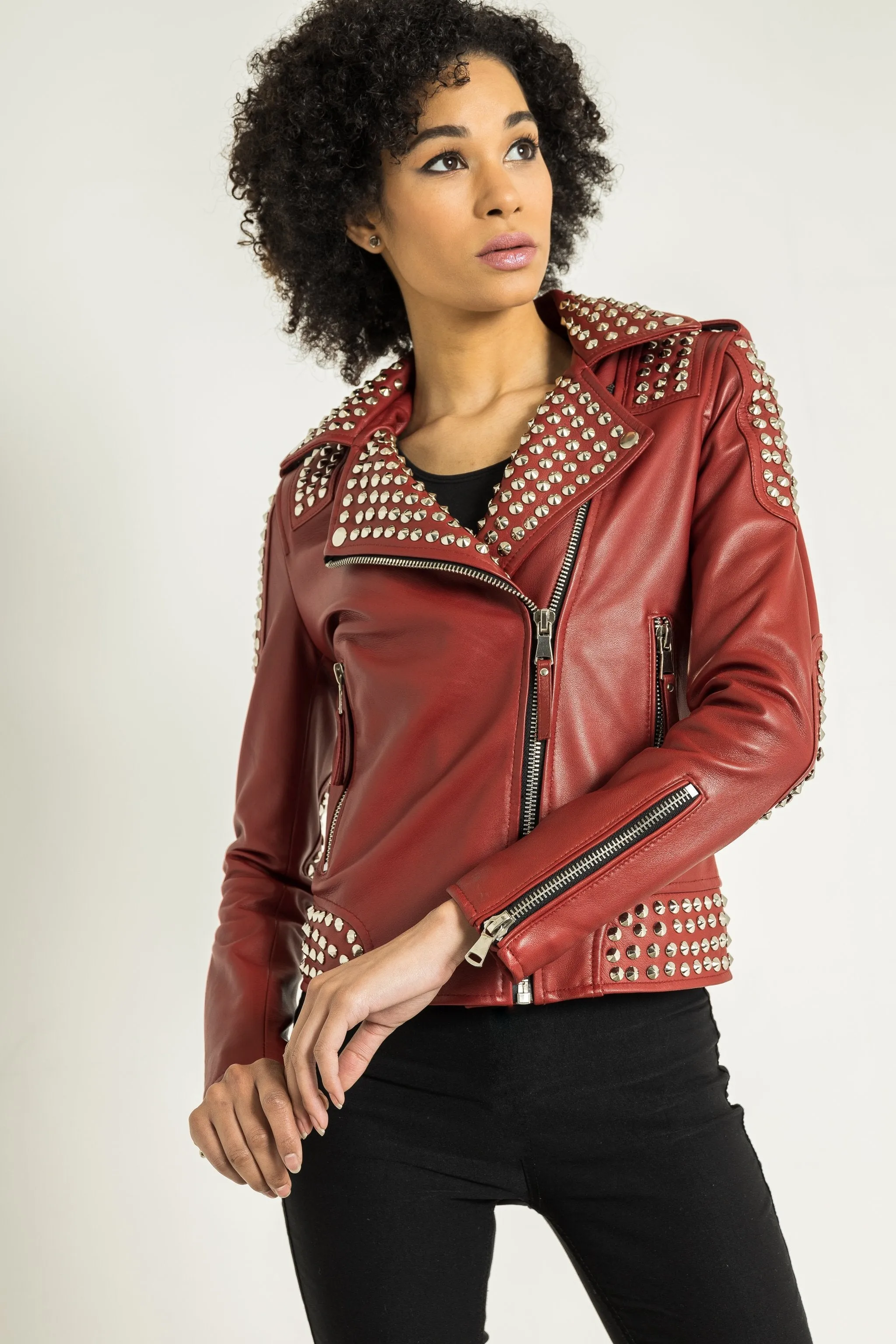 CRYSTAL Biker Studs | Rouge