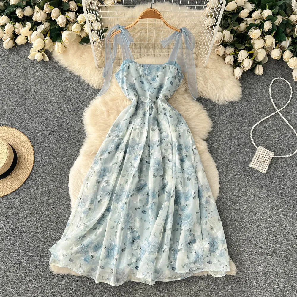 Cute A line floral short dress fashion girl dress    S372