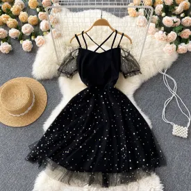 Cute A line tulle short dress fashion dress    S448