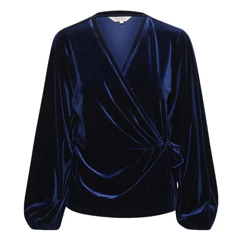 Dania Velvet Blouse Midnight Sail