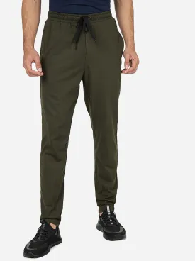 Dark Olive Solid Slim Fit Track Pant | JadeBlue