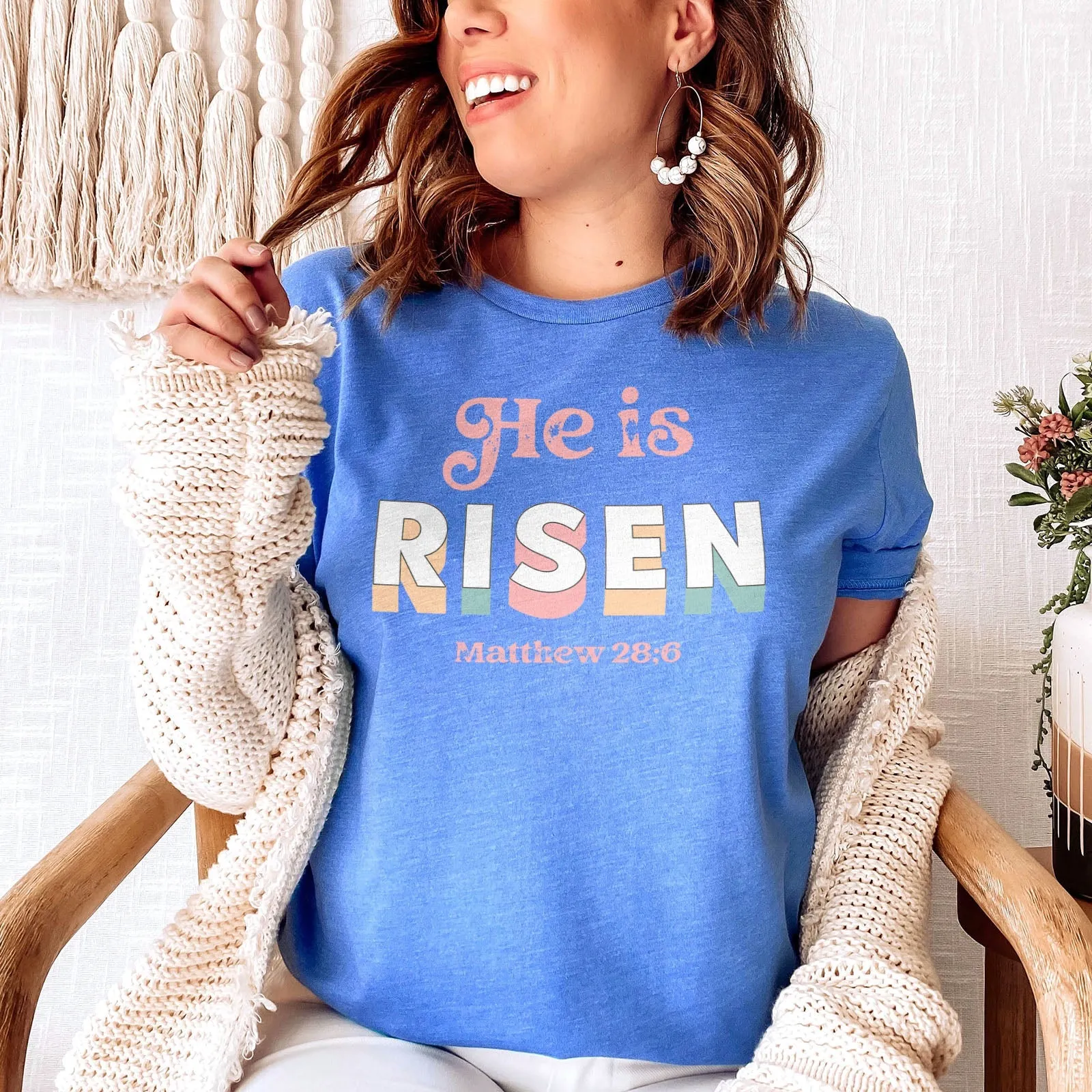 Easter Matthew 28:6 Tee Shirts For Women - Christian Shirts for Women - Religious Tee Shirts