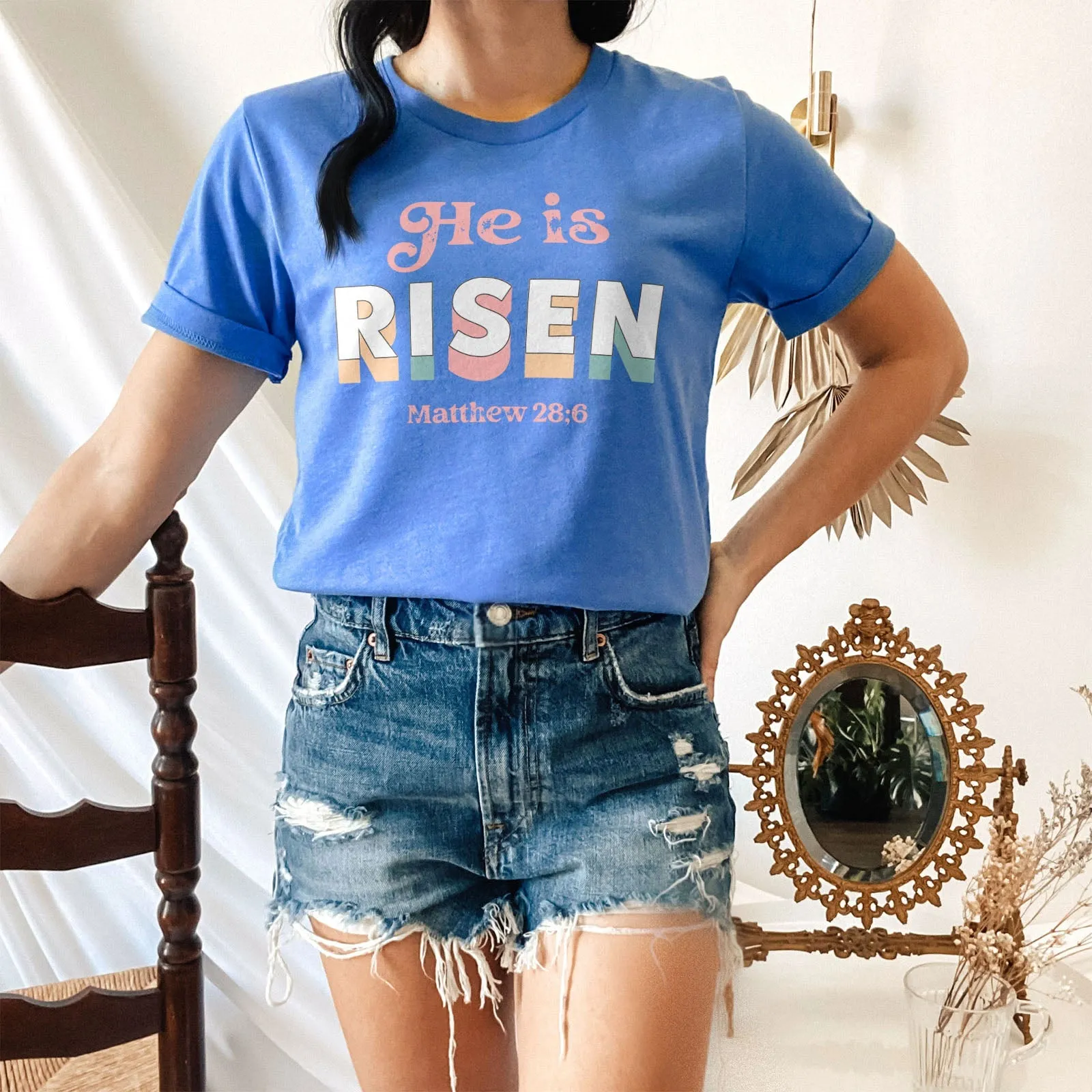 Easter Matthew 28:6 Tee Shirts For Women - Christian Shirts for Women - Religious Tee Shirts