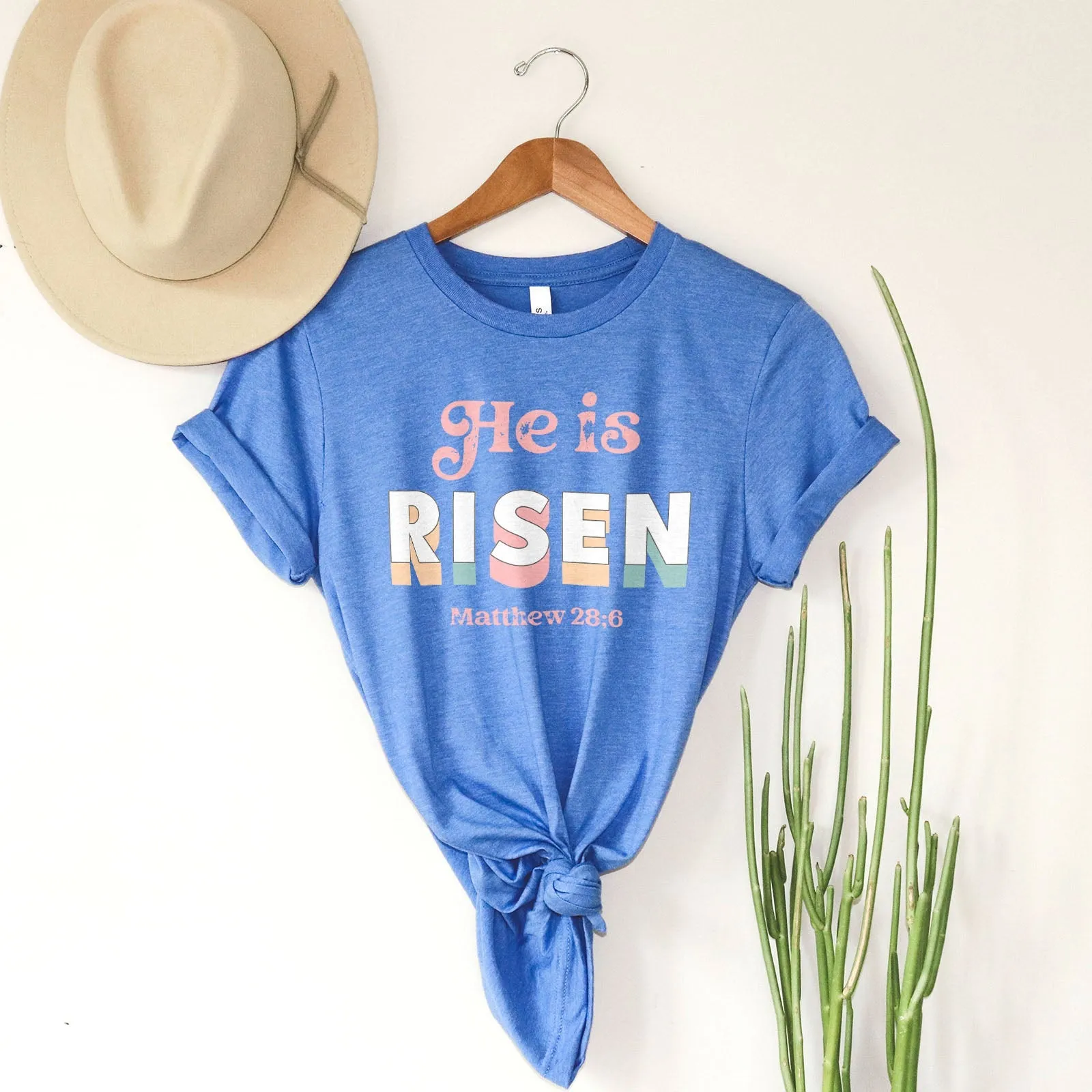 Easter Matthew 28:6 Tee Shirts For Women - Christian Shirts for Women - Religious Tee Shirts