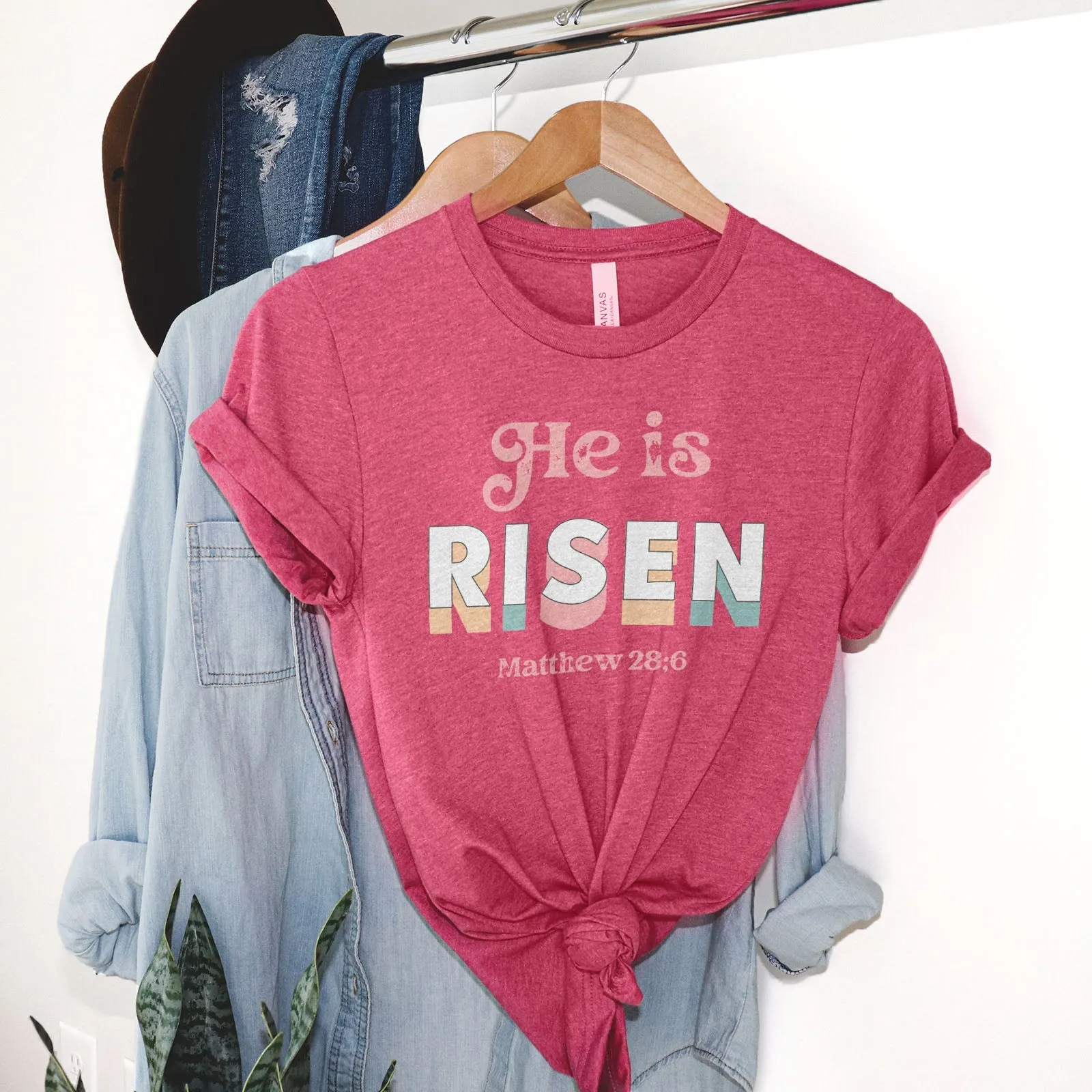 Easter Matthew 28:6 Tee Shirts For Women - Christian Shirts for Women - Religious Tee Shirts