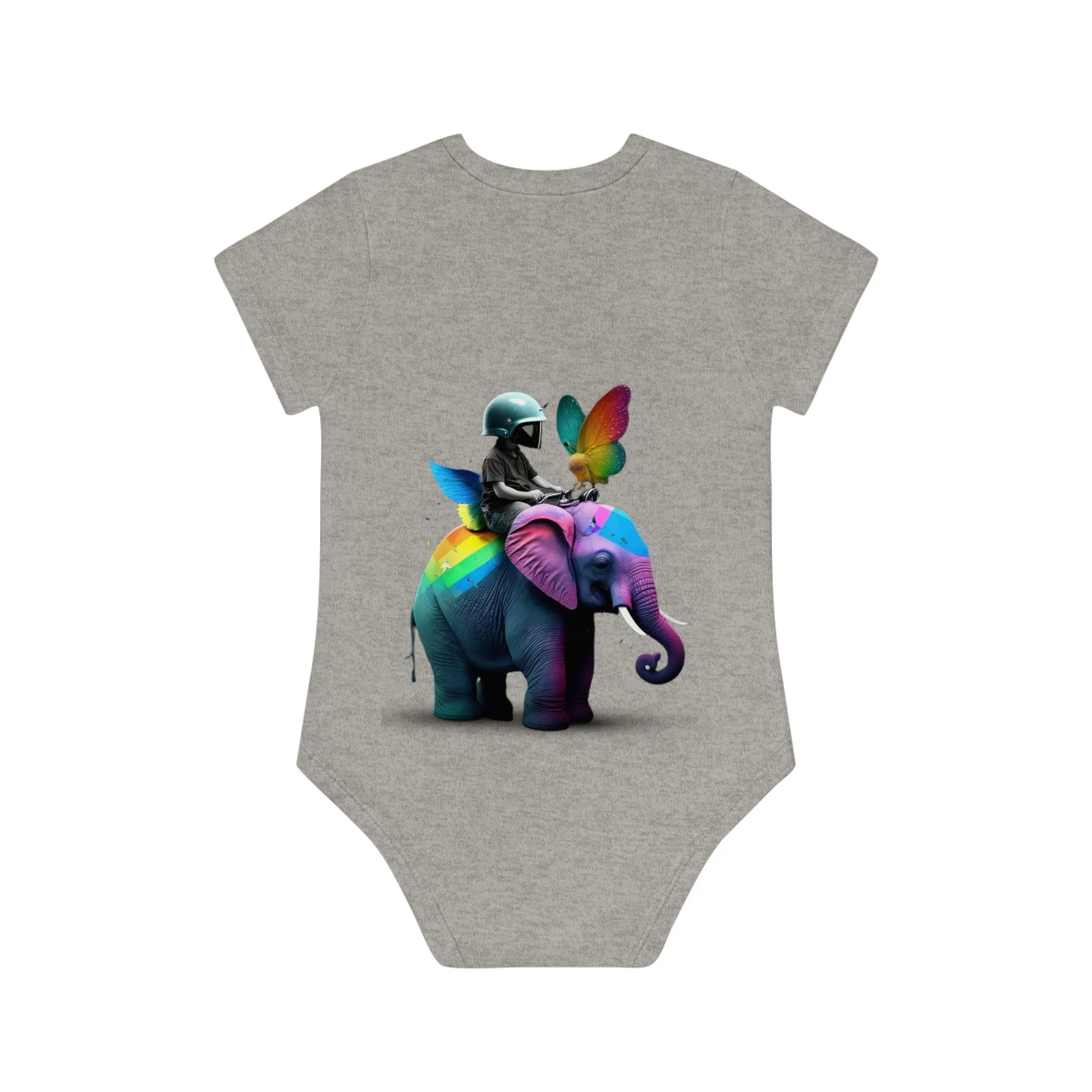 ,,ELEPHANT" Baby Organic Short Sleeve Bodysuit